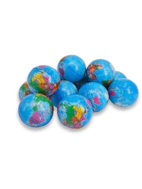 Mini 2" Globe Stress Balls 36 Pcs- Educational & Fun Stress Relief Toys - World